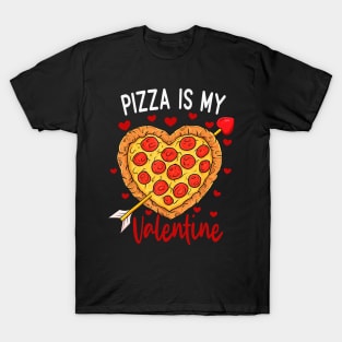 Pizza Is My Valentine Funny Valentines Day Heart Shape 2024 T-Shirt